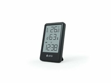 Airbi FRAME - černá / Pokojový teploměr a vlhkoměr 