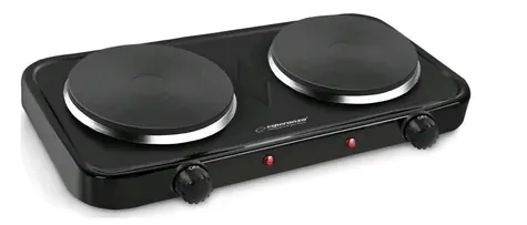 Esperanza EKH010K Cotopaxi černá / Elektrický vařič / 2 plotny / 2x 1000W / 5 teplotních stupňů