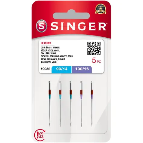Singer 2044S - 80/12 & 90/14 5ks / Jehly / na kůži