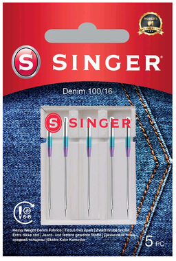 Singer Denim - 100/16 5ks / Jehly / na džíny