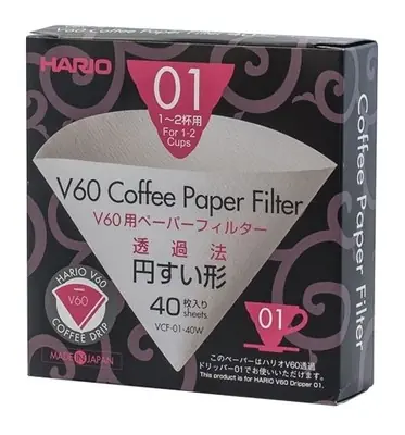 Hario papírové filtry 40 ks / pro V60-01 