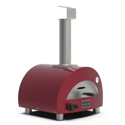 Alfa Forni Linea Moderno červená / Pec na pizzu / 500°C / 40 x 40 cm / na LPG