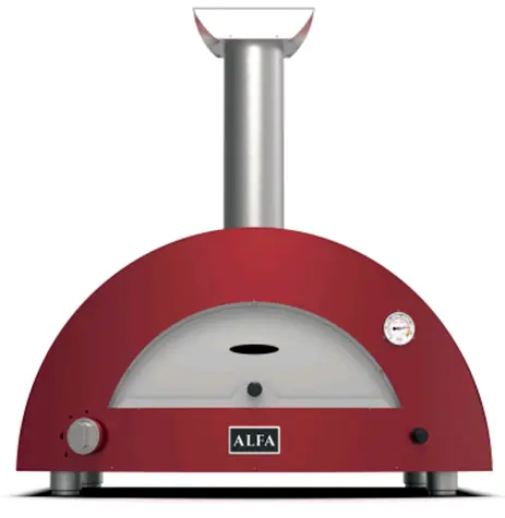 Alfa Forni Moderno 2 červená / Pec na pizzu / 500°C / 60 x 50 / na LPG a dřevo