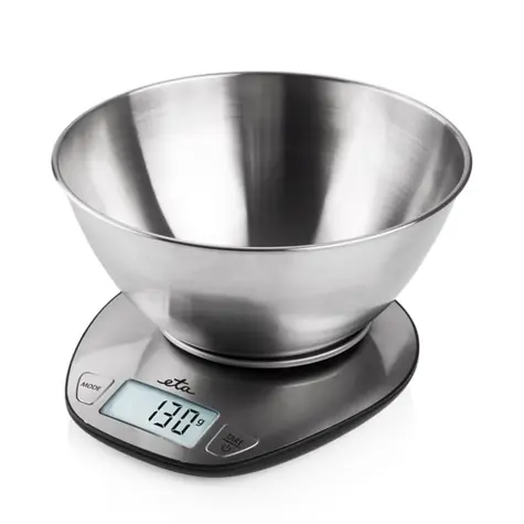 ETA Dori ETA677890000 stříbrná / Kuchyňská váha / max. nosnost 5kg / přesnost 1g / LCD displej / 2x AAA 