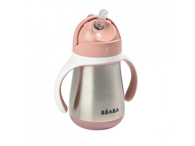Beaba Hrnek termoizolační s brčkem nerez 250ml růžová