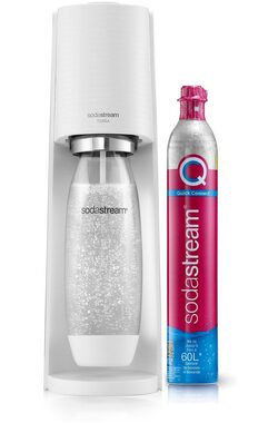 SodaStream Terra bílá / Výrobník sody / bez BPA / 1x láhev 1 L / 1x CO2 plyn