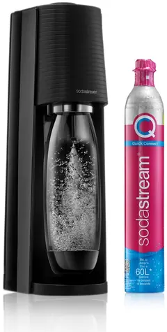 SodaStream Terra černá / Výrobník sody / bez BPA / 1x láhev 1 L/ 1x CO2 plyn