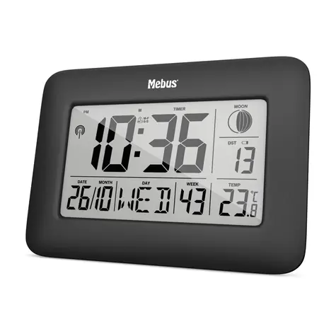 Mebus 46732 - Nástěnné hodiny DCF digital