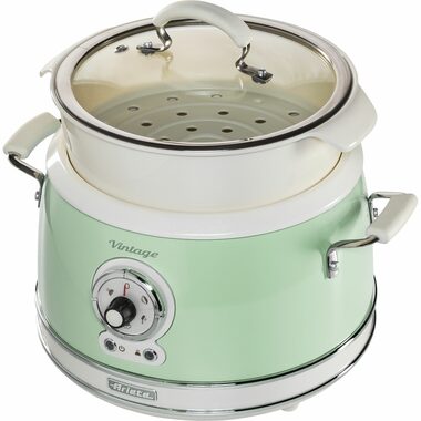 Ariete 2904 Vintage zelená / parní hrnec / 700W / 2 nádoby / 1.8 l nádoba na vodu 