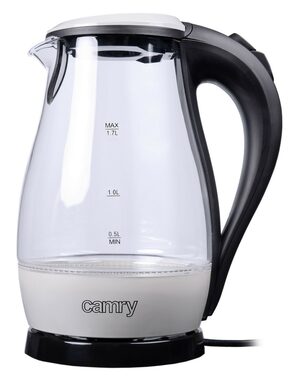 Camry CR 1251 bílá / Rychlovarná konvice / 2000 W / 1.7 l / skleněná
