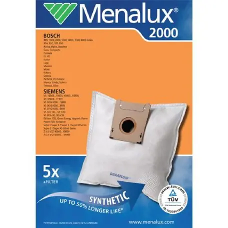 Menalux 2000 Sášky do vysavače / pro vysavače Bosch & Siemens / 5ks + filtr