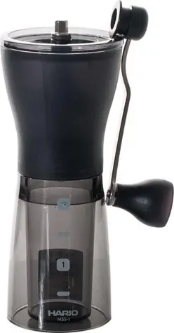 Hario Mini Mill Slim Plus černá / Mlýnek na kávu / zásobník 24 g / ruční