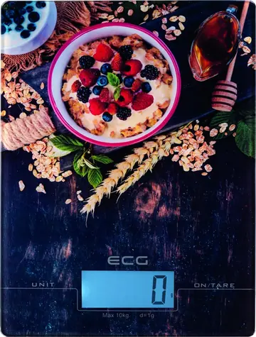 ECG KV 1021 Berries / kuchyňská váha / max. 10 kg / TARE / LCD displej / 2x AAA baterie 