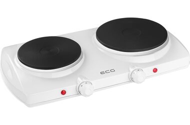 ECG EV 2512 bílá / dvouplotýnkový elektrický vařič / 1500 W / prům. 18.5 cm 