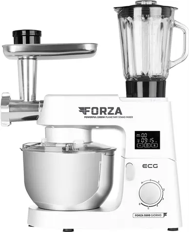 ECG FORZA 5500 Giorno Bianco bílá / kuchyňský robot / 1500 W / nerez mísa 6.5 L / 6 rychlostí 