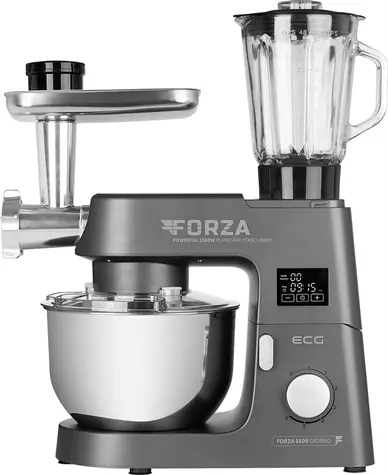 ECG FORZA 5500 Giorno Scuro šedá / kuchyňský robot / 1500 W / nerez mísa 6.5 L / 6 rychlostí 
