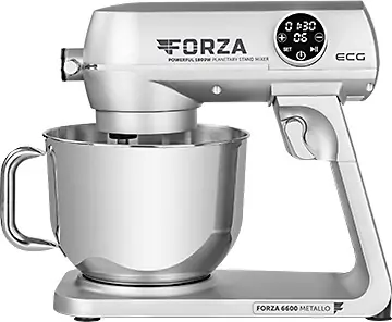 ECG FORZA 6600 Metallo Argento / kuchyňský robot / 1800 W / nerez mísa 6.5 L / 10 rychlostí 