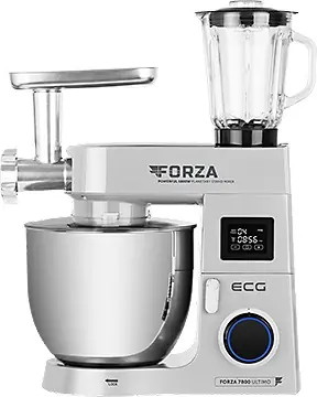 ECG FORZA 7800 Ultimo Argento / kuchyňský robot / 1800 W / nerez mísa 8 L / 6 rychlostí