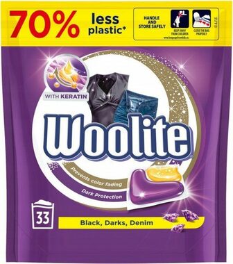 Woolite Keratin Darks - Denim - Black 33 kapslí / Gelové kapsle