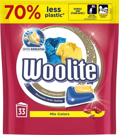 Woolite Keratin Mix Colors 33 kapslí / Gelové kapsle