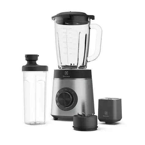 Electrolux E6VB1-8ST stříbrná / Stolní mixér / 1400 W / 2 mixovací nádoby / drtič ledu + turbo 