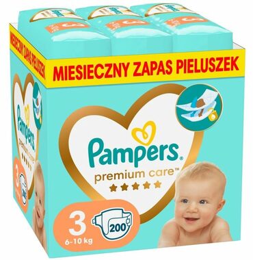 Pampers Premium Care 6-10kg (200ks) / Pleny / Velikost 3 (6-10 kg)