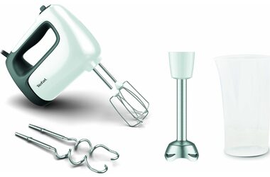 Tefal HT462138 bílá / Ruční mixér / 500 W / 5 rychlostí / šlehací metly / hnětací háky