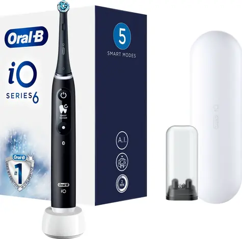 Oral-B iO Series 6 Black Onyx / Elektrický zubní kartáček / magnetické iO / 5 režimů / AI / OLED 