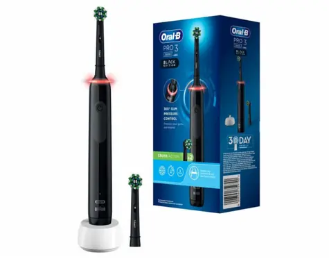 Oral-B PRO 3 3000 Cross Action černý / Elektrický zubní kartáček / oscilační / 3 režimy / časovač 