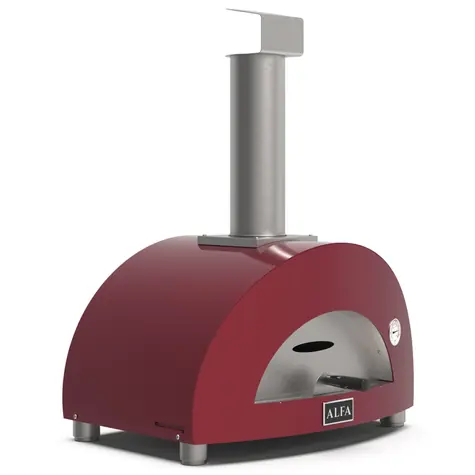 Alfa Forni Moderno 1 červená / Pec na pizzu / 500°C / 60 x 40 / na dřevo 