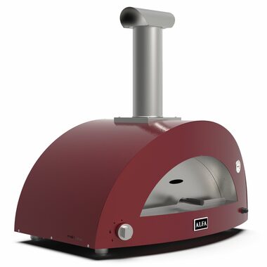 Alfa Forni Moderno 3 červená / Pec na pizzu / 500°C / 80 x 50 / na LPG a dřevo 