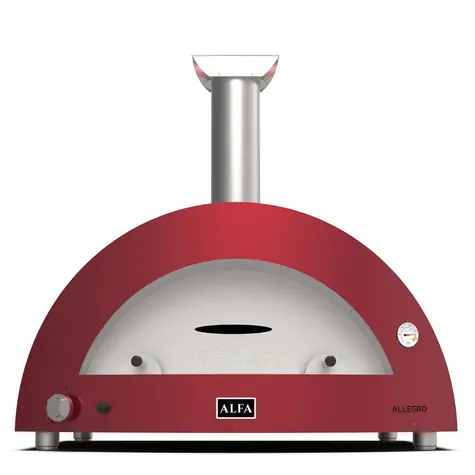 Alfa Forni Moderno 5 červená / Pec na pizzu / 500°C / 100 x 70 cm / na LPG a dřevo 