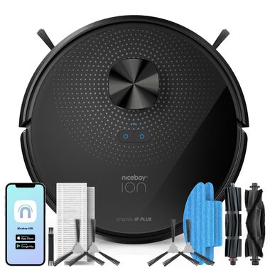 Niceboy ION Charles i9 Plus černá / Robotický vysavač s mopem / sací výkon 2500 Pa / prachová nádoba 240 ml / HEPA 