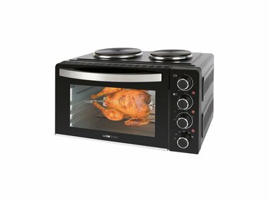 Clatronic KK 3786 černá / Mini trouba s vařičem / 3100W / 28L / 2 plotny 