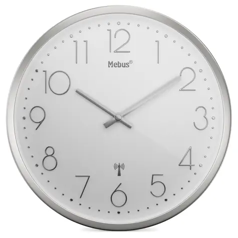 Mebus 19776 - Rádiem řízené nástěnné hodiny / 25 cm / 1x AA