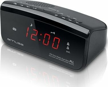 Muse M-12CR černá / Budík s rádiem / FM / PLL