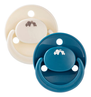 Bebeconfort Šidítko silikonové symetrické Eco 2ks 6m+ Sand/Blue / od 6 měsíců