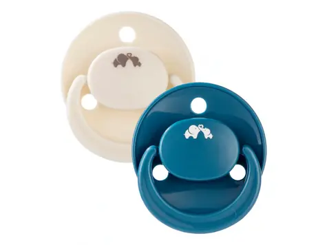 Bebeconfort Šidítko silikonové symetrické Eco 2ks 6m+ Sand/Blue / od 6 měsíců