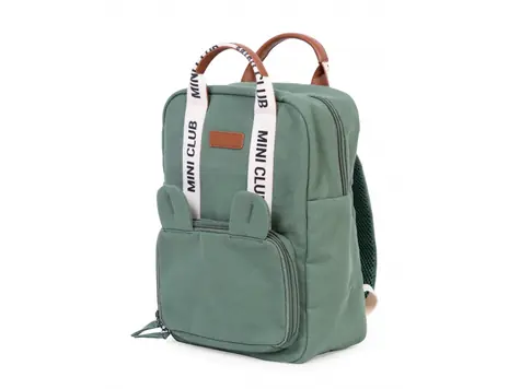 Childhome Dětský batoh Mini Club Signature Green / Rozměry: 32 x 23 x 10 cm
