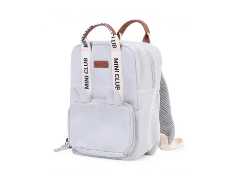 Childhome Dětský batoh Mini Club Signature Off White / Rozměry: 32 x 23 x 10 cm