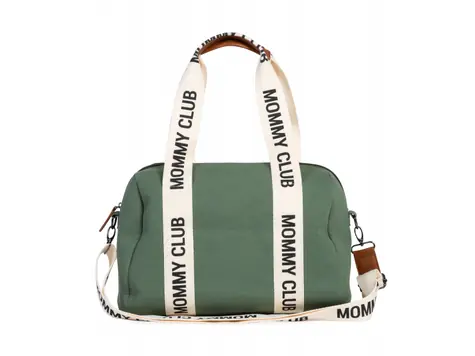 Childhome Přebalovací taška Mommy Club Signature Canvas Green / Rozměry: 38 x 27 x 21 cm / Objem: 22 l