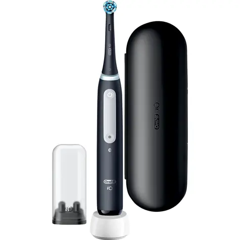 Oral-B iO Series 4 Matt Black / Elektrický zubní kartáček / magnetické iO / 4 režimy / AI / senzor tlaku / cestovní pouz