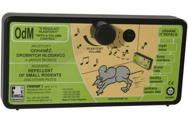 Format1 OdM - odháněč na myši & plašič kun pro dům a chatu / Slyšitelný s regulací hlasitorsti / 100 m2
