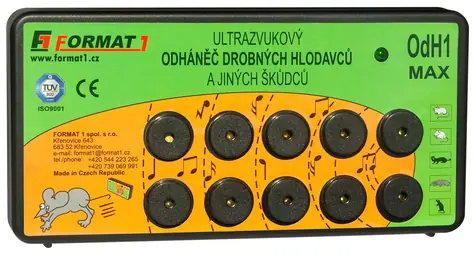 Format1 OdH1/Max S Adaptérem - Tichý odháněč na myši & plašič kun pro dům a chatu / 200 m2 
