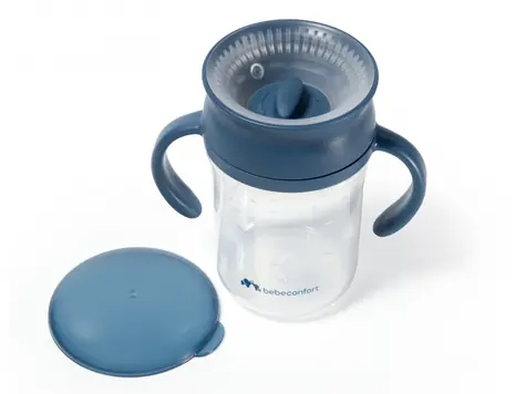 Bebeconfort Hrnek trénovací 360° 280ml 6m+ Blue / od 6 měsíců