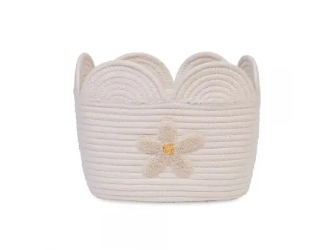 Childhome Koš na hračky Květina Off White 30x20x15 cm