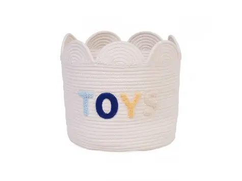 Childhome Koš na hračky Květina Off White 30x30x30 cm