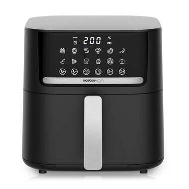 Niceboy ION AirFryer PRO černá / Horkovzdušná fritéza / 1600W / 6.5L / 12 programů / 80-200°C
