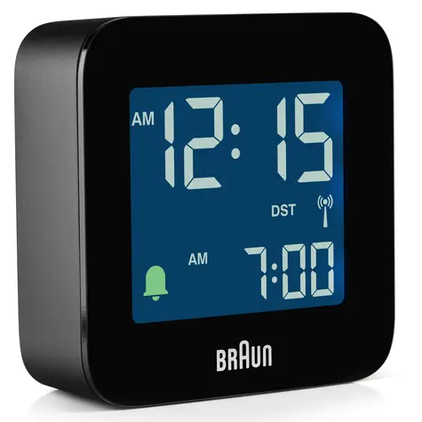 Braun BC08 černá / Digitální budík / DCF (Rádiem řízený) / 1x AAA baterie