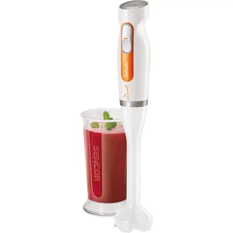 SENCOR SHB 4211WH bílo-oranžová / Tyčový mixér / 600 W / 2 rychlosti / nádoba 700 ml